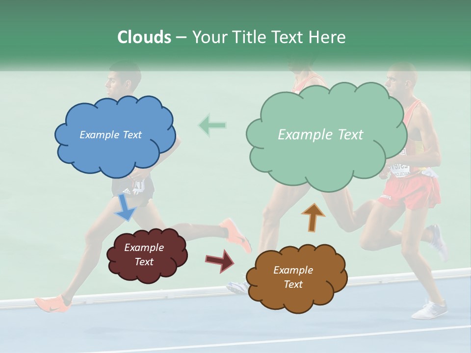 A Group Of Men Running On A Tennis Court PowerPoint Template