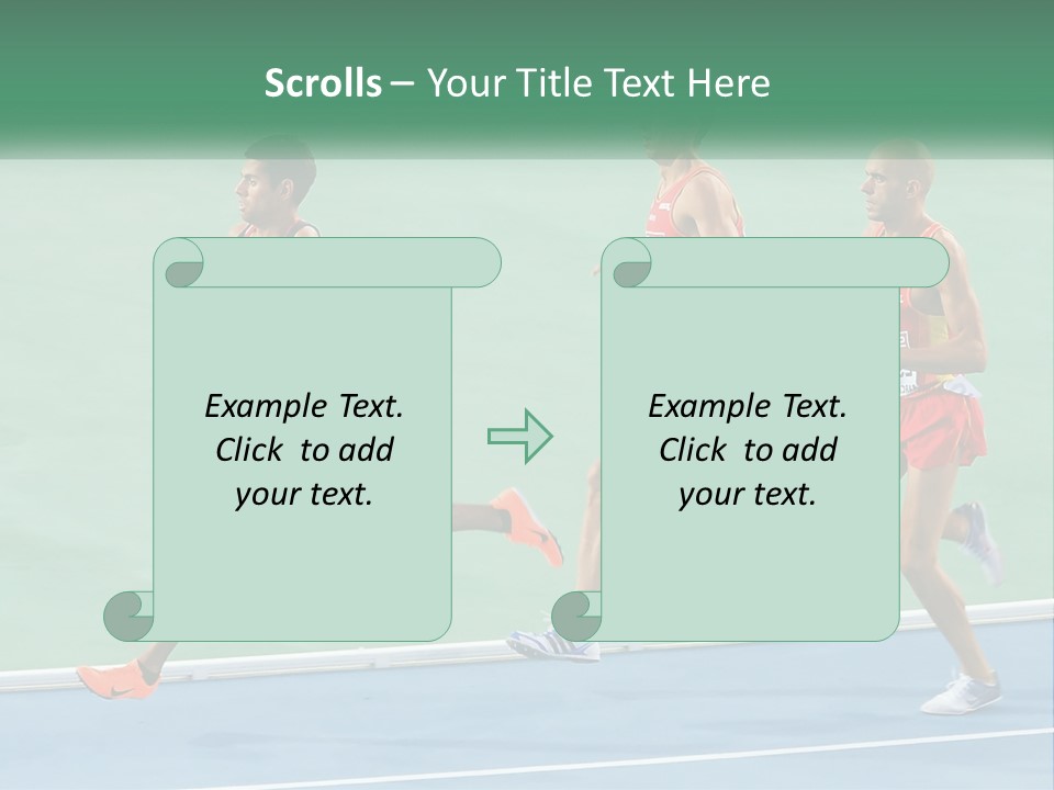 A Group Of Men Running On A Tennis Court PowerPoint Template