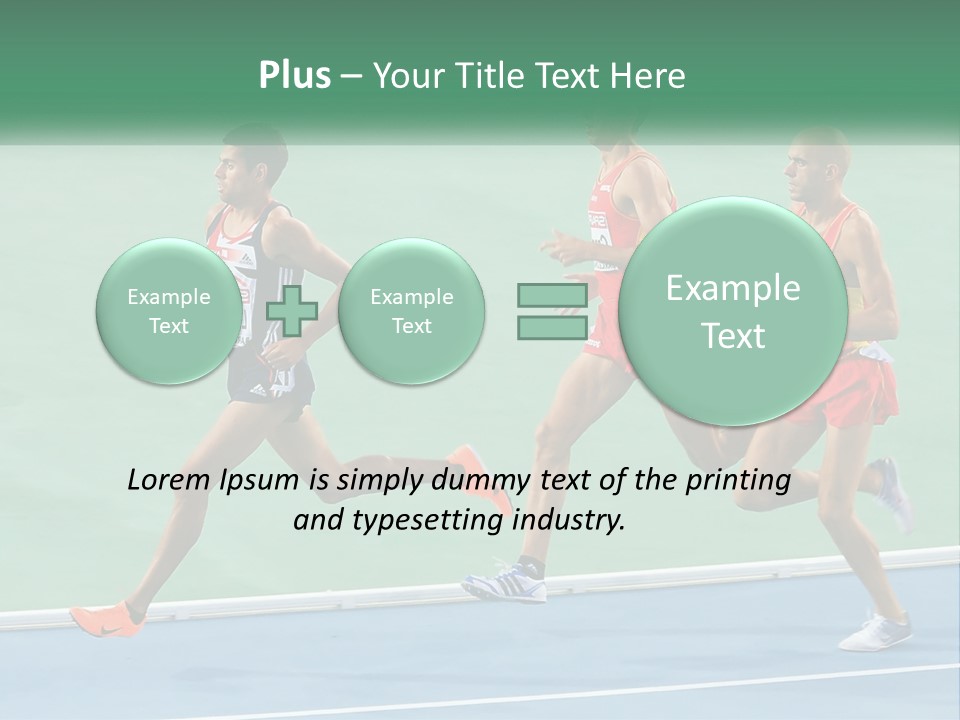 A Group Of Men Running On A Tennis Court PowerPoint Template