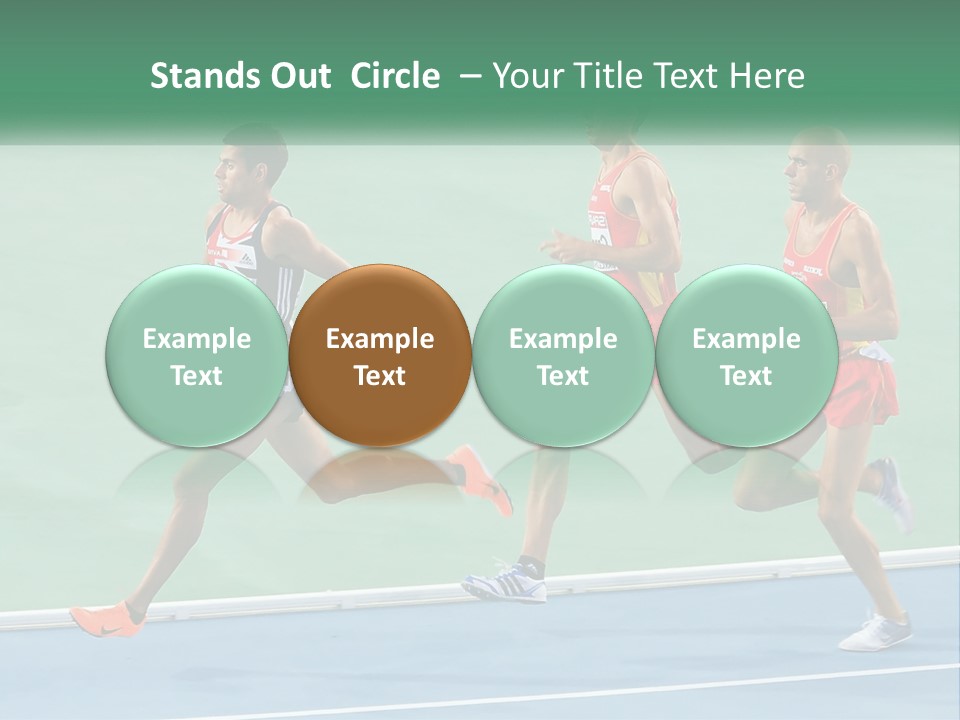A Group Of Men Running On A Tennis Court PowerPoint Template