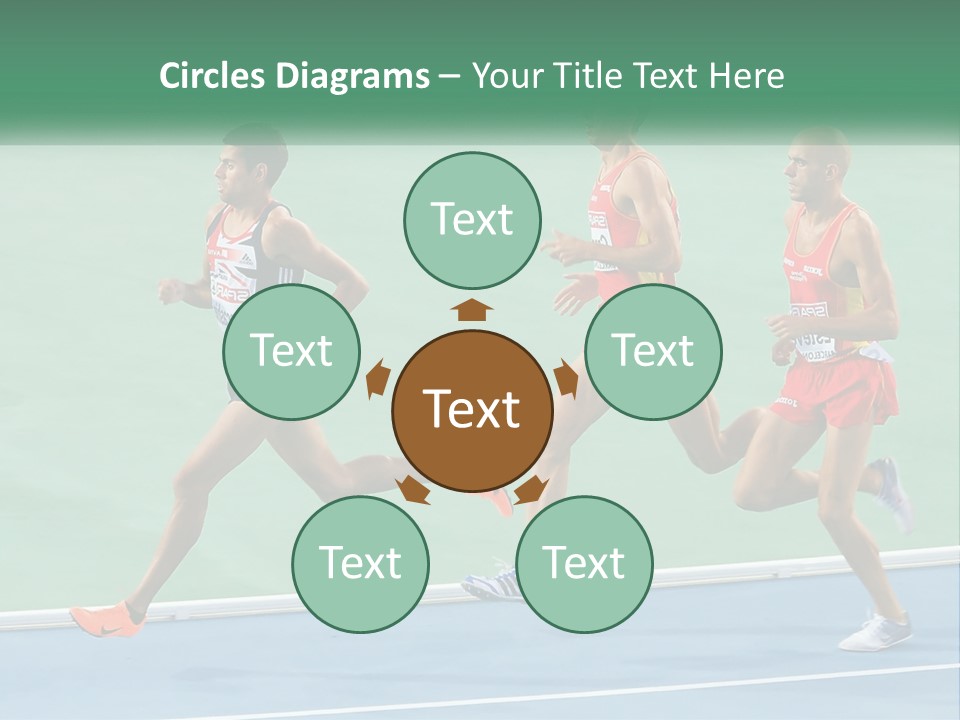 A Group Of Men Running On A Tennis Court PowerPoint Template