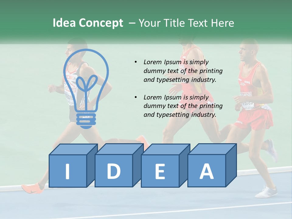 A Group Of Men Running On A Tennis Court PowerPoint Template
