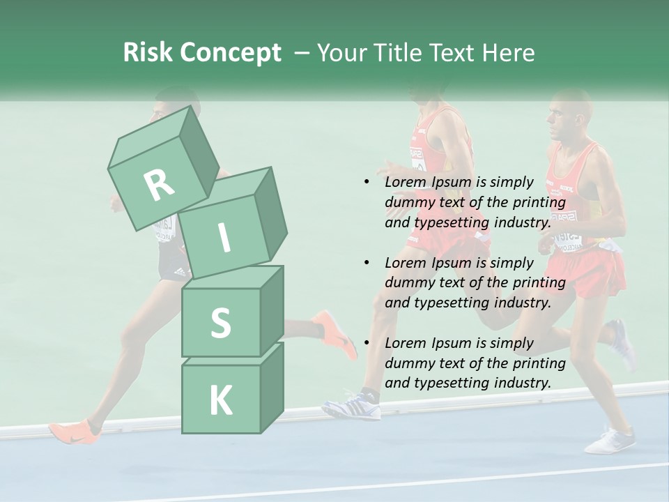 A Group Of Men Running On A Tennis Court PowerPoint Template