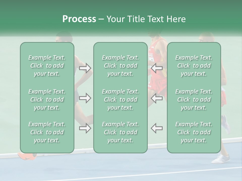 A Group Of Men Running On A Tennis Court PowerPoint Template