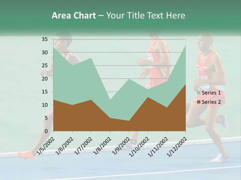A Group Of Men Running On A Tennis Court PowerPoint Template