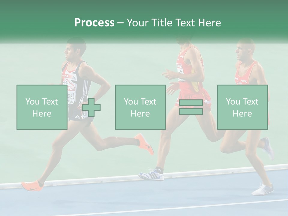 A Group Of Men Running On A Tennis Court PowerPoint Template