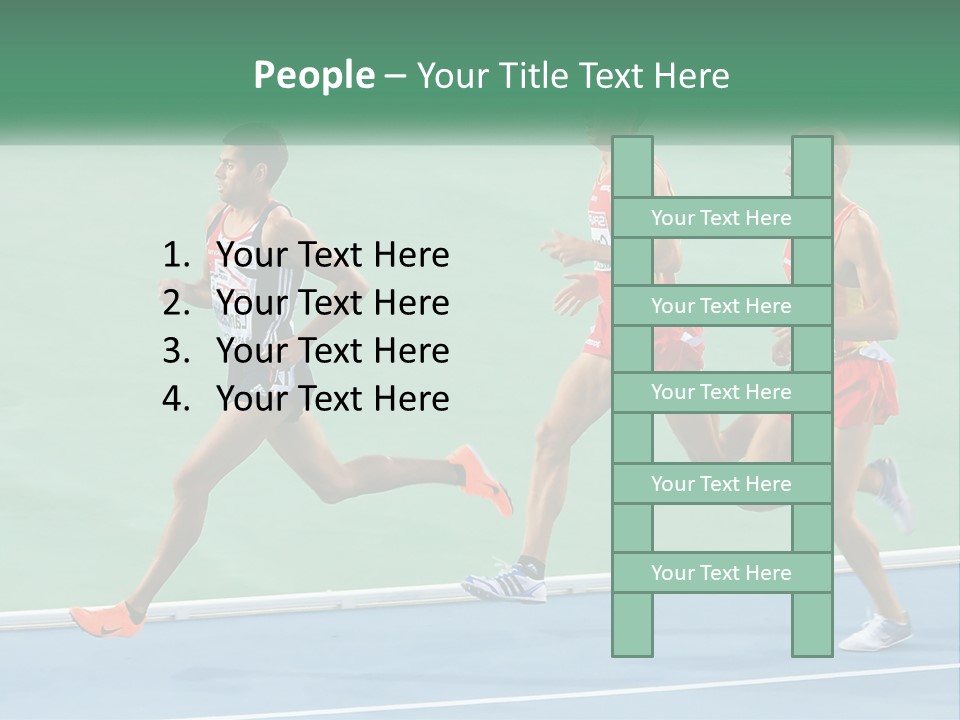 A Group Of Men Running On A Tennis Court PowerPoint Template