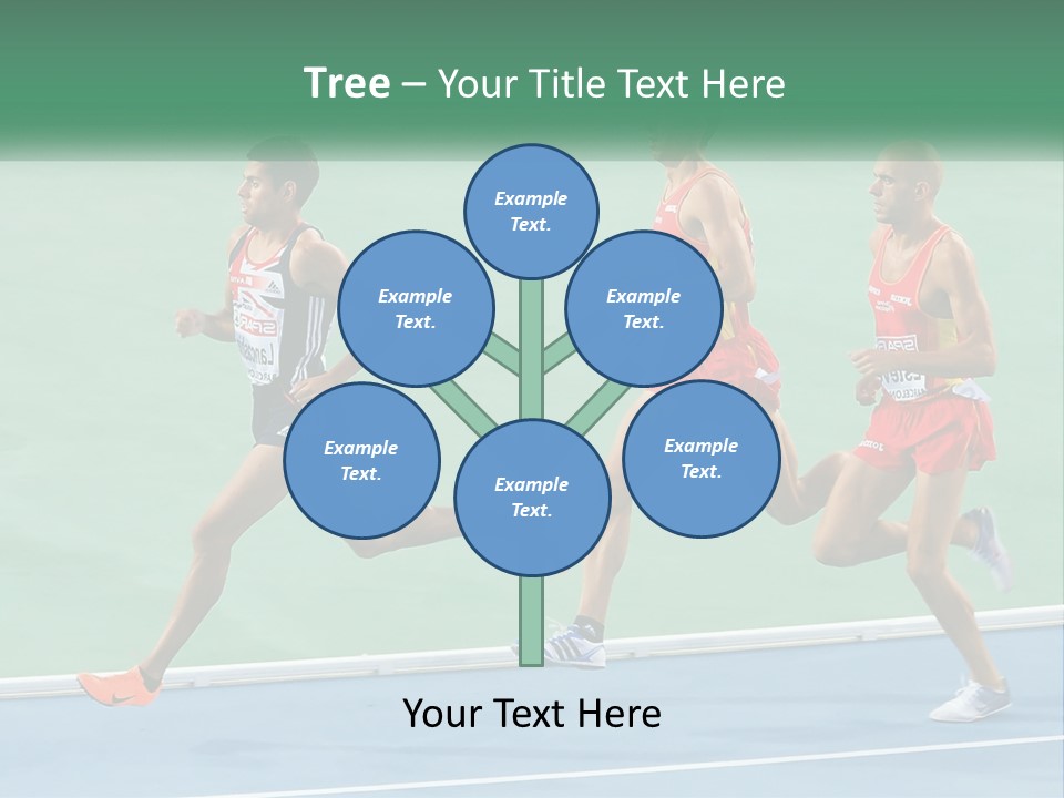 A Group Of Men Running On A Tennis Court PowerPoint Template