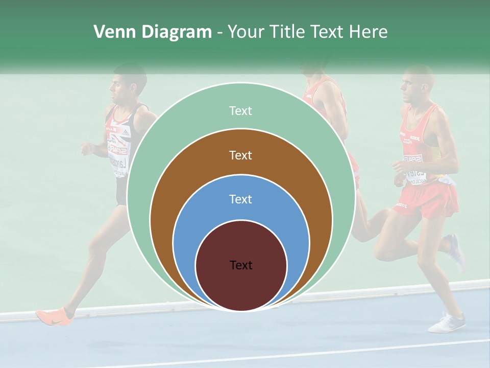 A Group Of Men Running On A Tennis Court PowerPoint Template