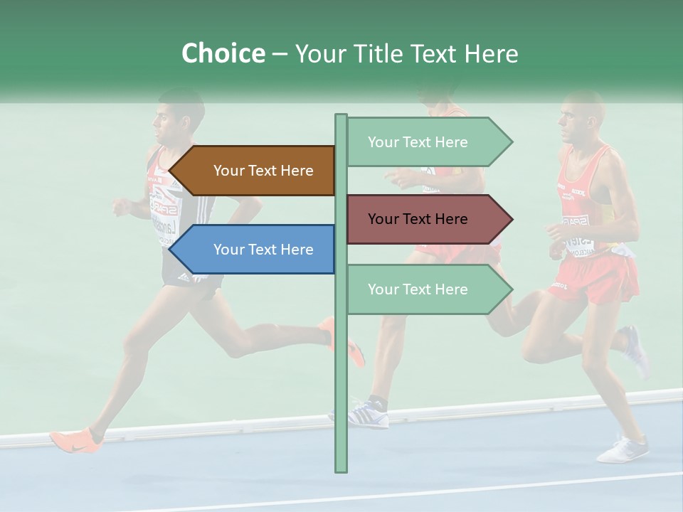 A Group Of Men Running On A Tennis Court PowerPoint Template