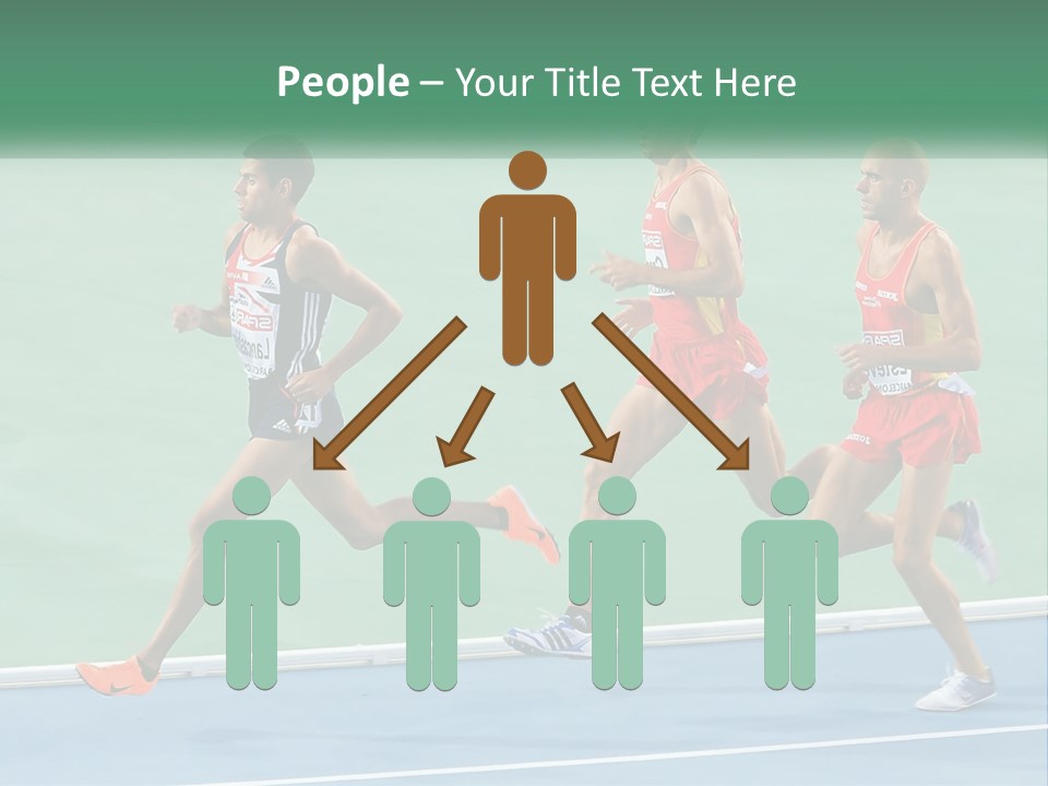 A Group Of Men Running On A Tennis Court PowerPoint Template