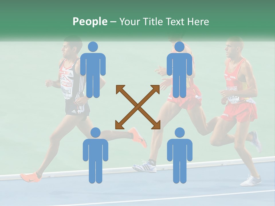 A Group Of Men Running On A Tennis Court PowerPoint Template