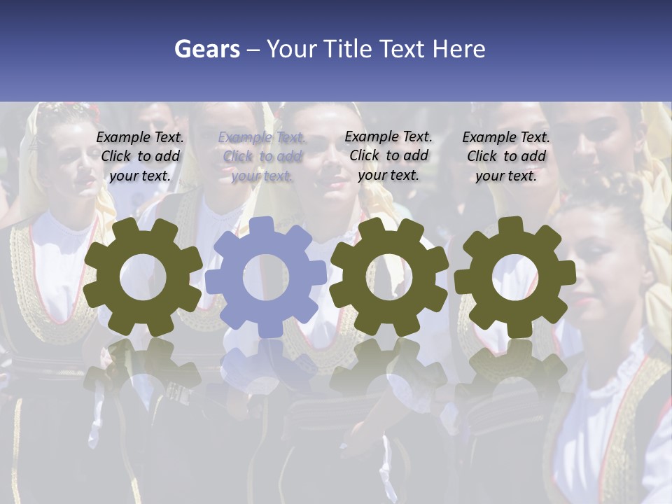 A Group Of Young Women Standing Next To Each Other PowerPoint Template