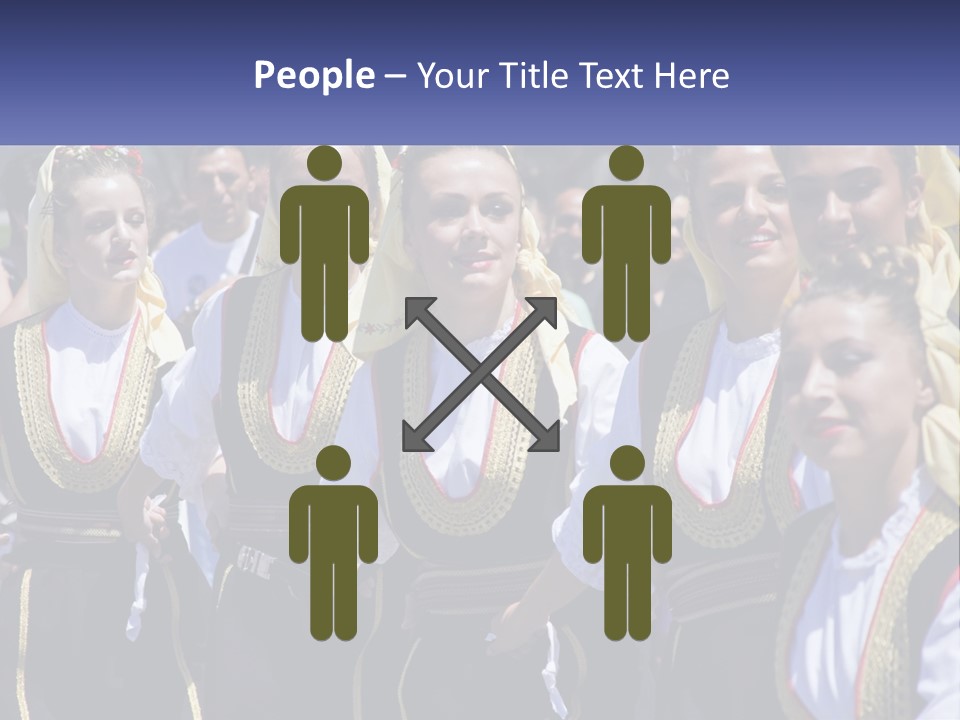 A Group Of Young Women Standing Next To Each Other PowerPoint Template