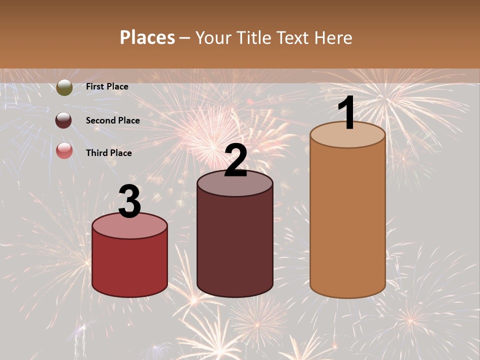 A Group Of Fireworks On A Black Background PowerPoint Template