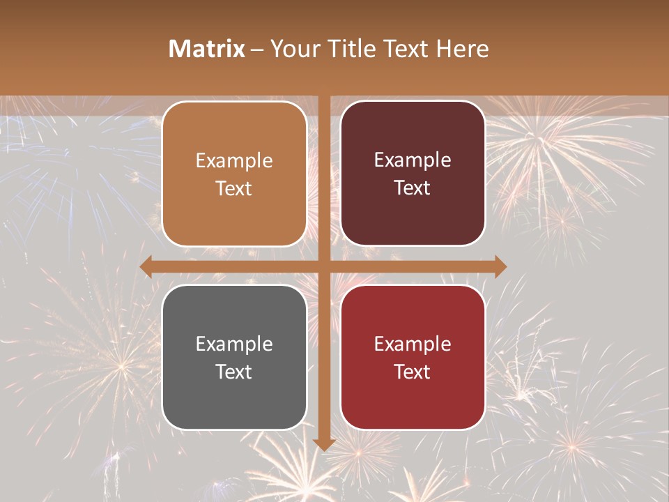 A Group Of Fireworks On A Black Background PowerPoint Template