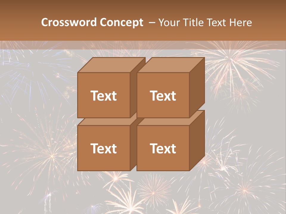 A Group Of Fireworks On A Black Background PowerPoint Template