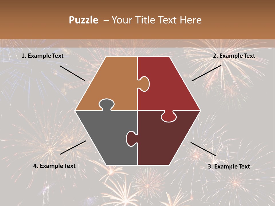 A Group Of Fireworks On A Black Background PowerPoint Template