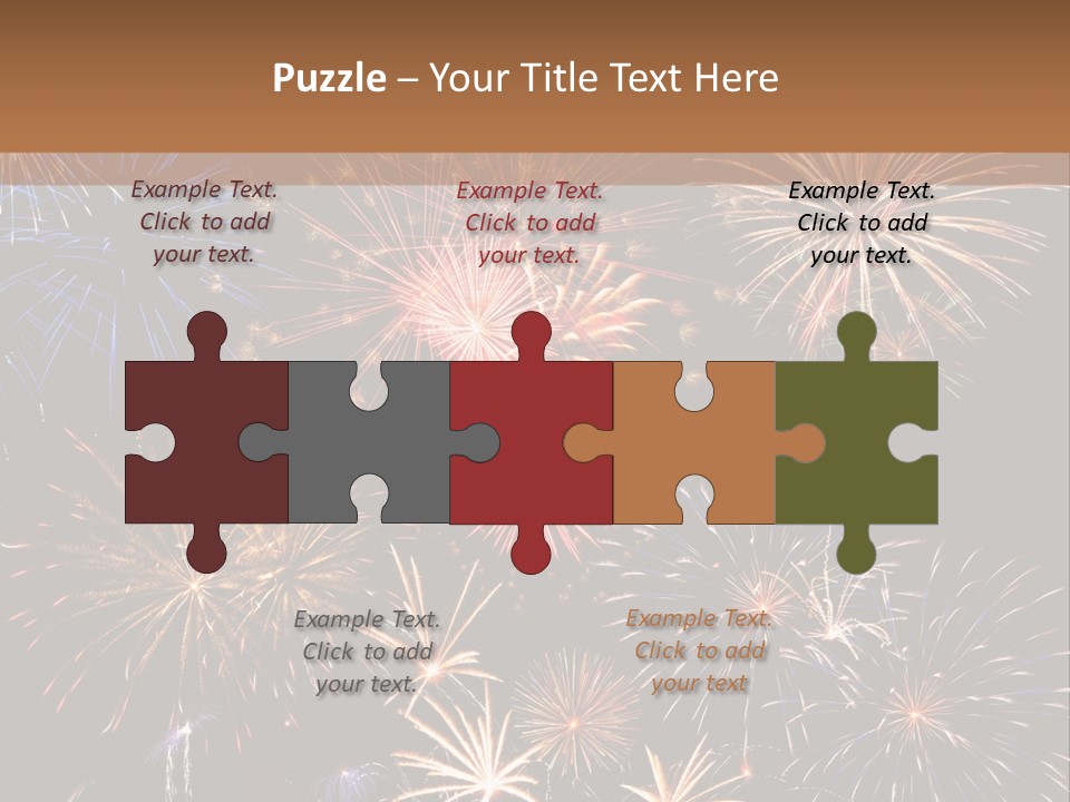 A Group Of Fireworks On A Black Background PowerPoint Template