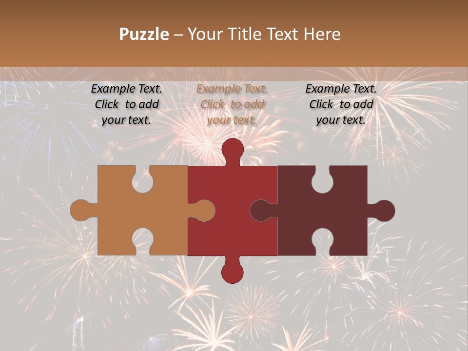 A Group Of Fireworks On A Black Background PowerPoint Template