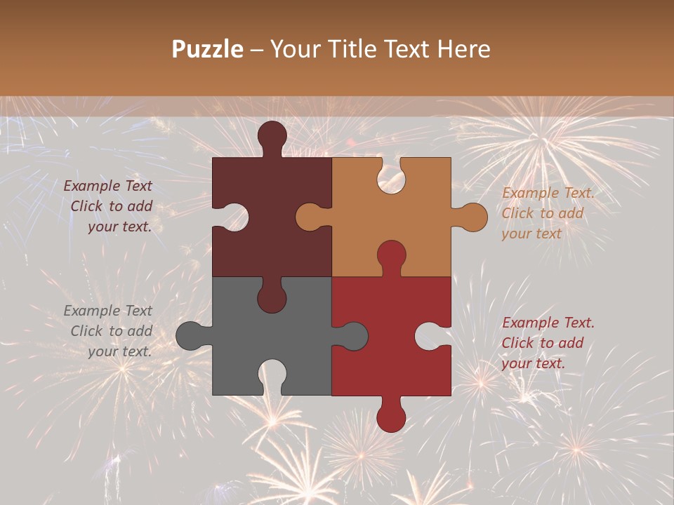 A Group Of Fireworks On A Black Background PowerPoint Template