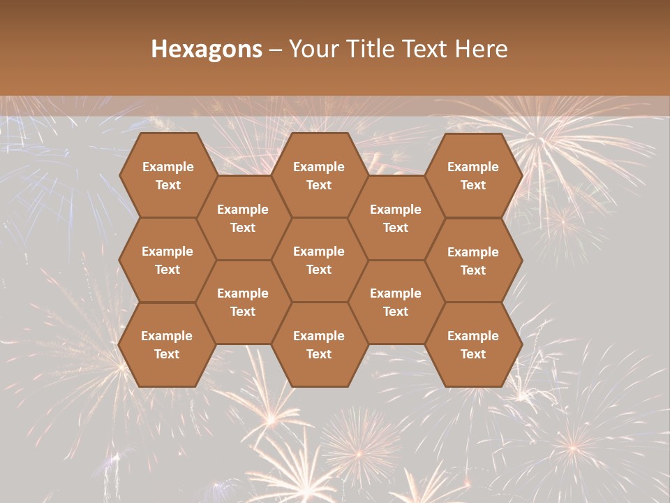 A Group Of Fireworks On A Black Background PowerPoint Template