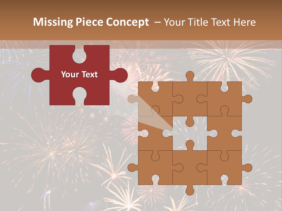 A Group Of Fireworks On A Black Background PowerPoint Template