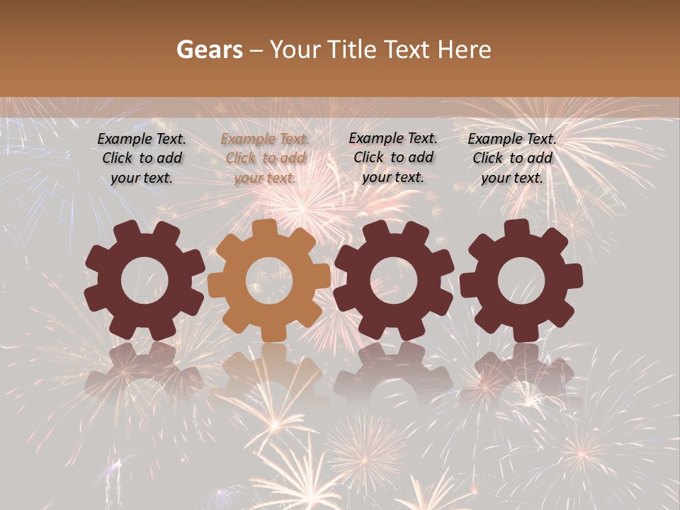 A Group Of Fireworks On A Black Background PowerPoint Template