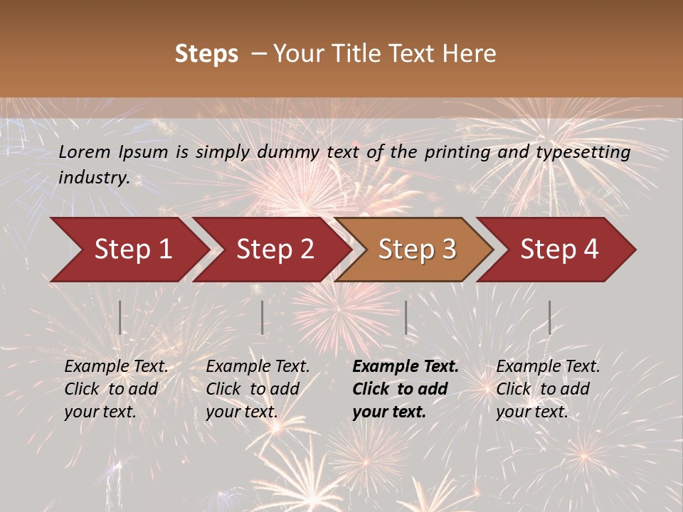 A Group Of Fireworks On A Black Background PowerPoint Template
