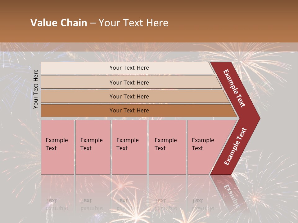 A Group Of Fireworks On A Black Background PowerPoint Template