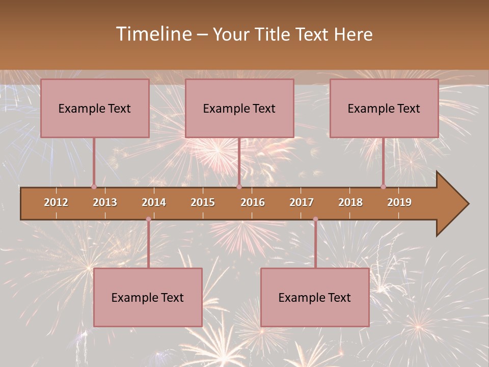 A Group Of Fireworks On A Black Background PowerPoint Template