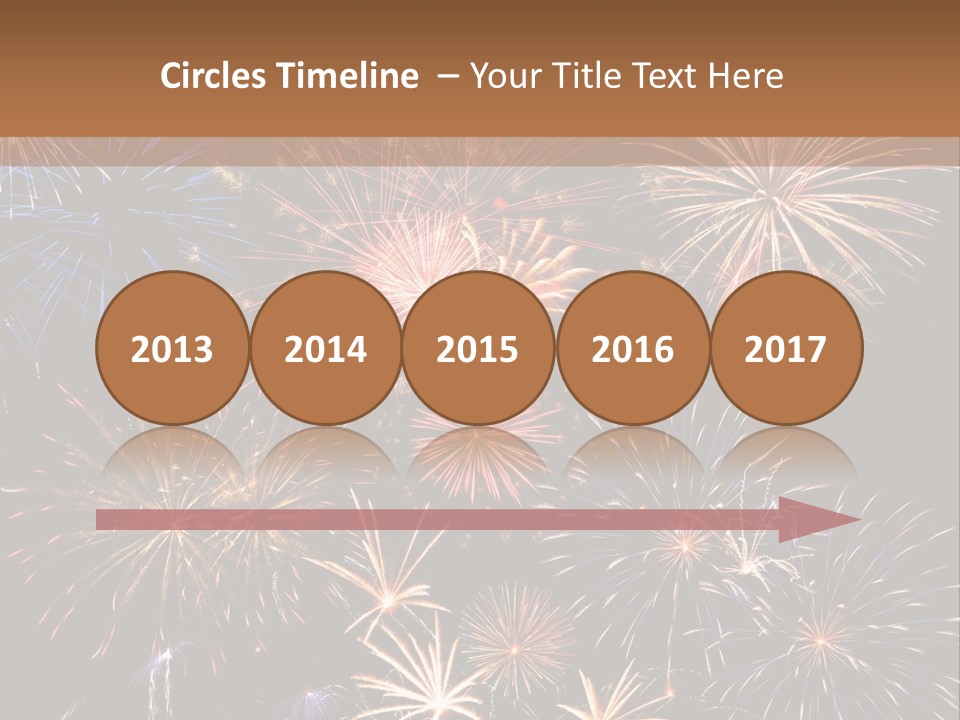 A Group Of Fireworks On A Black Background PowerPoint Template