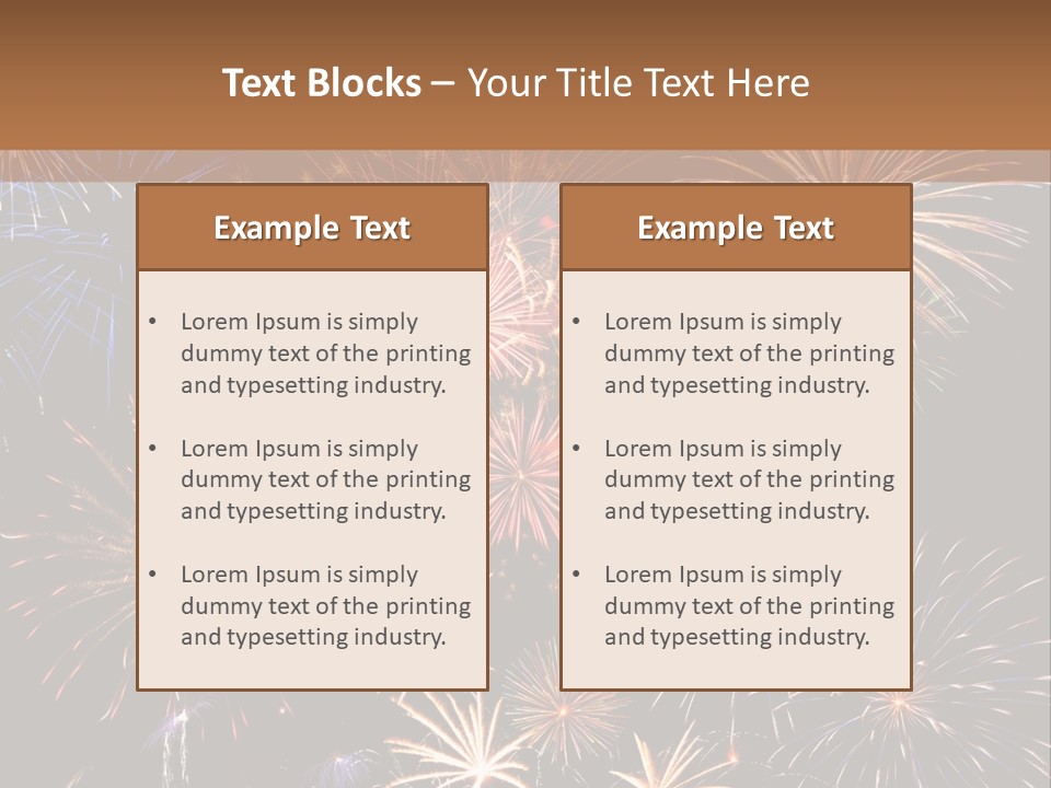 A Group Of Fireworks On A Black Background PowerPoint Template