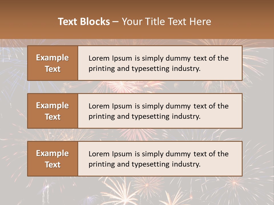 A Group Of Fireworks On A Black Background PowerPoint Template