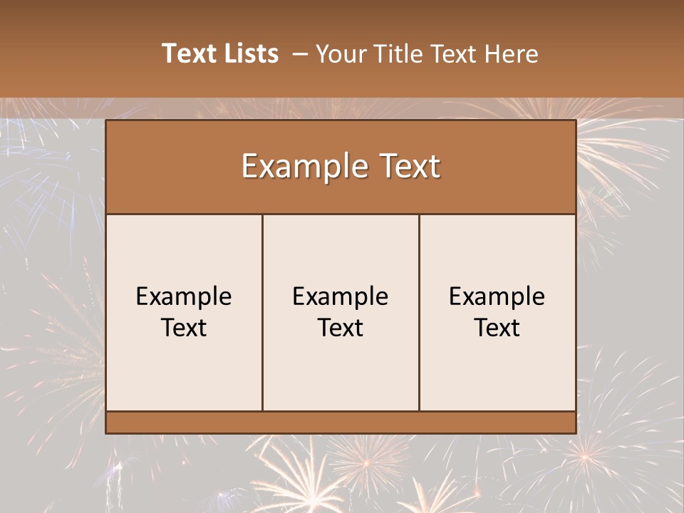 A Group Of Fireworks On A Black Background PowerPoint Template