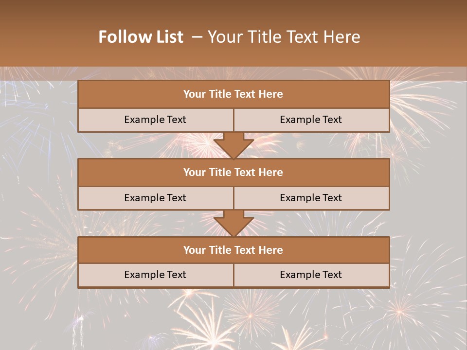 A Group Of Fireworks On A Black Background PowerPoint Template