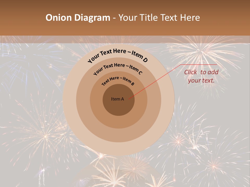 A Group Of Fireworks On A Black Background PowerPoint Template