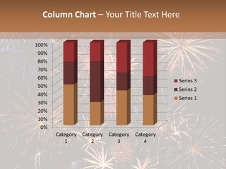A Group Of Fireworks On A Black Background PowerPoint Template