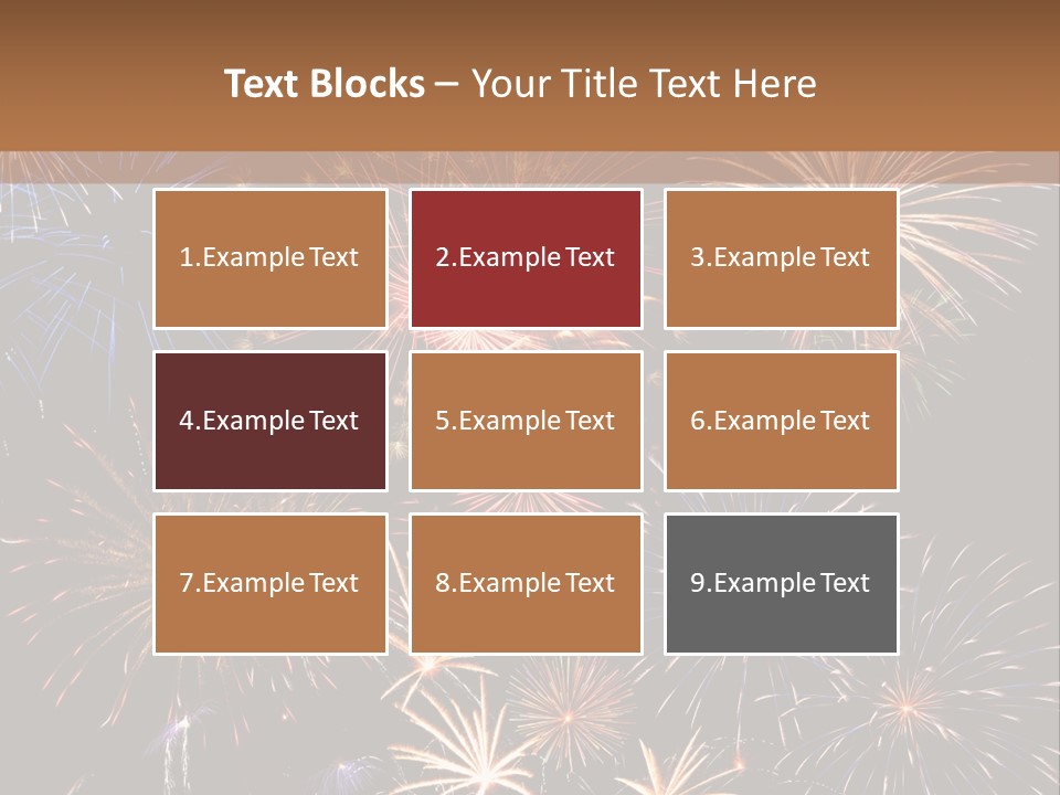 A Group Of Fireworks On A Black Background PowerPoint Template