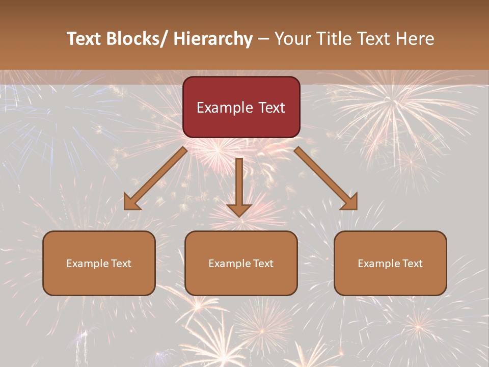 A Group Of Fireworks On A Black Background PowerPoint Template