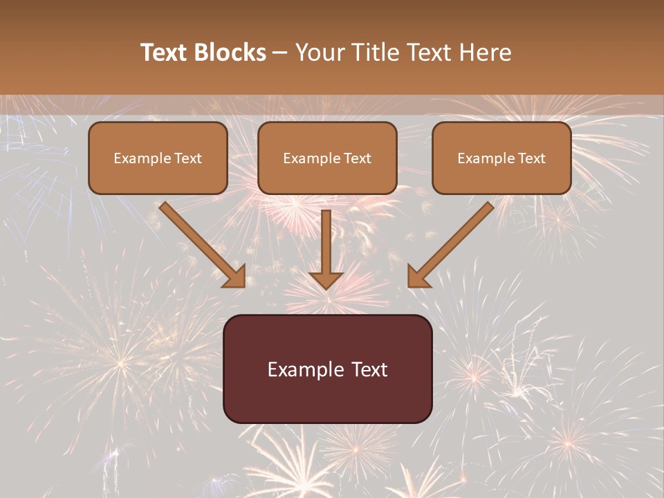 A Group Of Fireworks On A Black Background PowerPoint Template