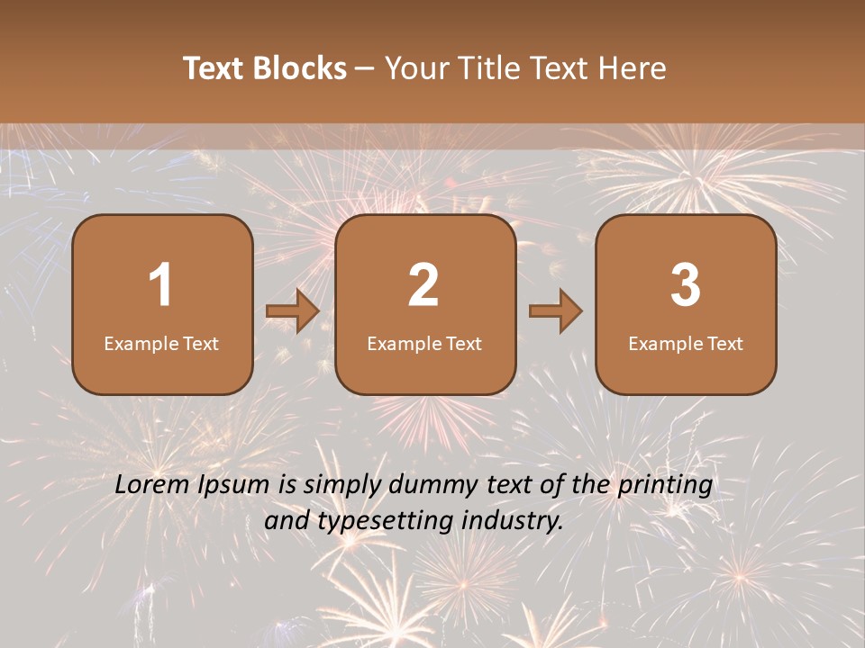 A Group Of Fireworks On A Black Background PowerPoint Template