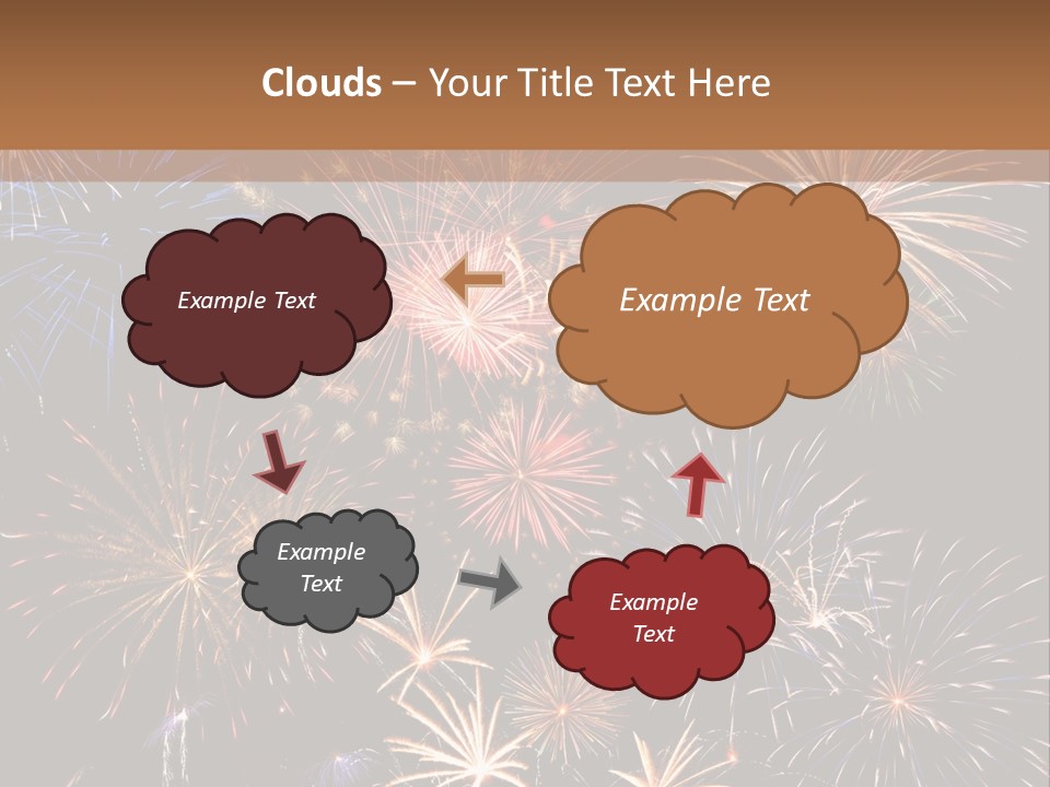 A Group Of Fireworks On A Black Background PowerPoint Template