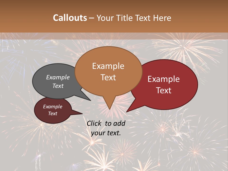 A Group Of Fireworks On A Black Background PowerPoint Template