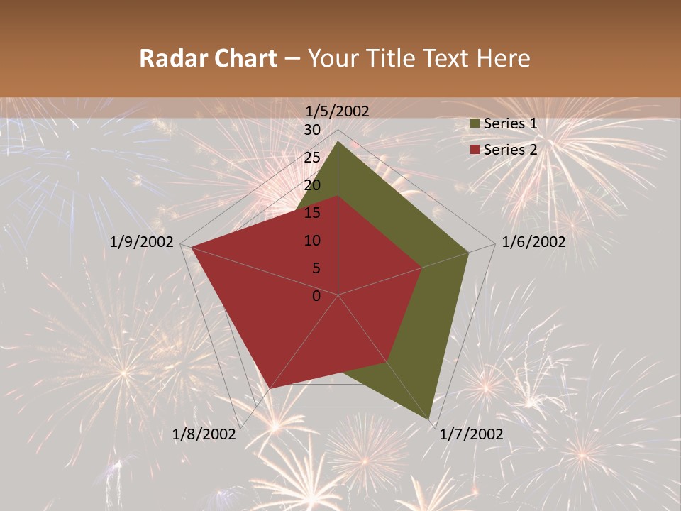 A Group Of Fireworks On A Black Background PowerPoint Template