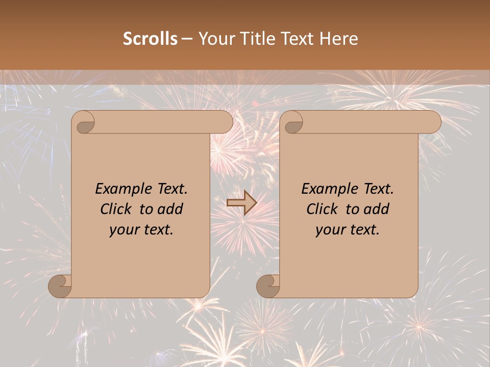 A Group Of Fireworks On A Black Background PowerPoint Template