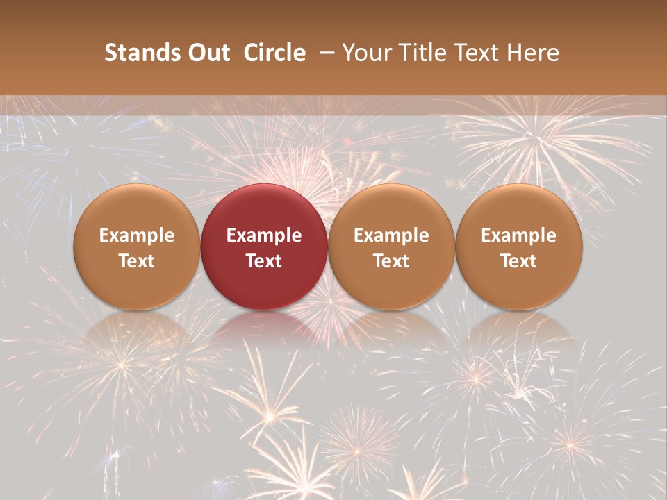 A Group Of Fireworks On A Black Background PowerPoint Template