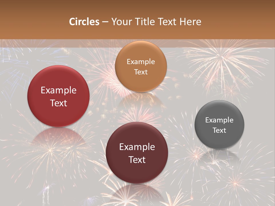 A Group Of Fireworks On A Black Background PowerPoint Template