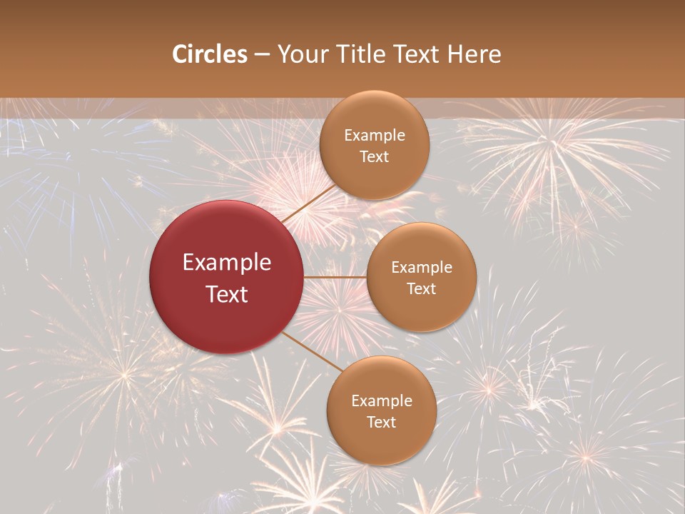 A Group Of Fireworks On A Black Background PowerPoint Template