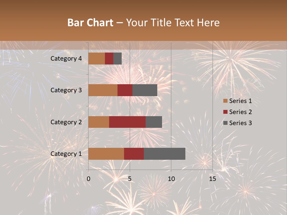 A Group Of Fireworks On A Black Background PowerPoint Template